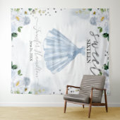 Tenture Fond pour Sweet 16 Robe Fleurie Bleue Rose (En situation (horizontale))