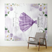 Tenture Fond pour Sweet 16 Robe rose à fleurs violettes (En situation (horizontale))