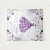 Tenture Fond pour Sweet 16 Robe rose à fleurs violettes (Devant (Horizontal))