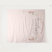 Tenture Fond pour un brunch de baby shower chic rose champ (Devant (Horizontal))