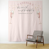 Tenture Fond pour un brunch de baby shower chic rose champ (En situation)