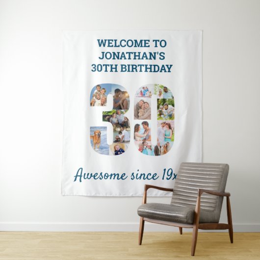 Tenture Fond pour un collage de photos de fête d'anniversa (En situation)