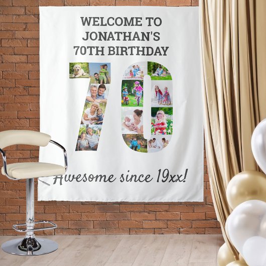 Tenture Fond pour un collage de photos de fête d'anniversa