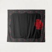 Tenture Fond romantique noir et rouge rose gothique (Devant (Horizontal))