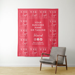 Tenture Fond Rose Raspberry pour votre logo et réseaux soc