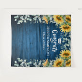 Tenture Fond Rustique de Tournesols Modernes et Eucalyptus (Devant (Horizontal))