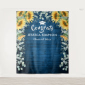 Tenture Fond Rustique de Tournesols Modernes et Eucalyptus (Devant)