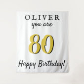 Tenture Fond simple pour fête d'anniversaire 80 ans (Devant)