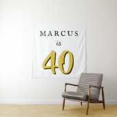 Tenture Fond simple pour fête d'anniversaire de 40 ans (En situation)