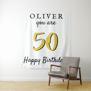 Tenture Fond simple pour fête d'anniversaire de 50 ans