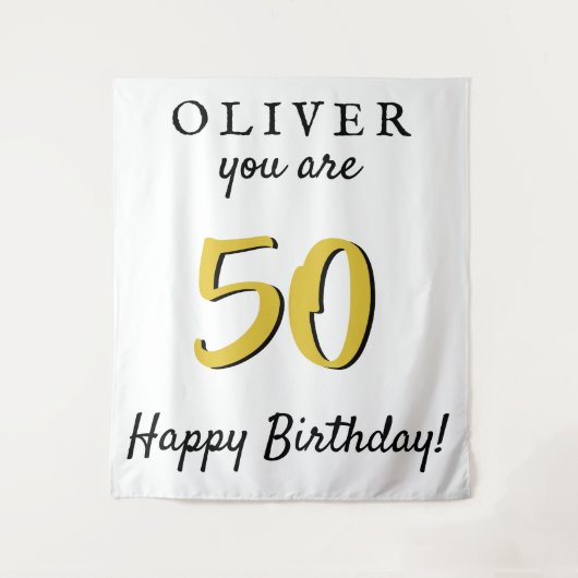 Tenture Fond simple pour fête d'anniversaire de 50 ans (Devant)