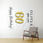 Tenture Fond simple pour fête d'anniversaire de 60 ans (En situation (horizontale))