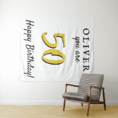 Tenture Fond simple pour fête d'anniversaire des 50 ans (En situation (horizontale))