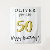 Tenture Fond simple pour fête d'anniversaire des 50 ans (Devant)