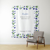 Tenture Fond simple pour le premier anniversaire de myrtil (En situation)