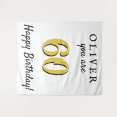 Tenture Fond simple pour une fête d'anniversaire de 60 ans (Devant (Horizontal))