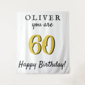 Tenture Fond simple pour une fête d'anniversaire de 60 ans (Devant)