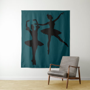 Tenture Fond sombre de ballerines