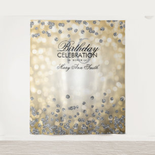 Tenture Fond Sweet 16 Or Argent Lumières Confettis