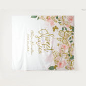 Tenture Fond Sweet 16 Papillons Roses Fleurs (Devant (Horizontal))