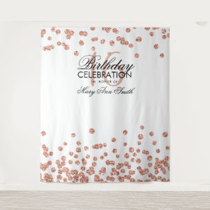 Tenture Fond Sweet 16 Rose Gold Paillettes Confettis
