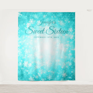 Tenture Fond Sweet 16 sarcelle Wonderland d'hiver