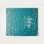 Tenture Fond Sweet 16 Turquoise Argent Pailleté Confitte (Devant (Horizontal))