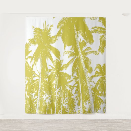 Tenture Fond tropical dans un effet d'affiche dorée (Devant)