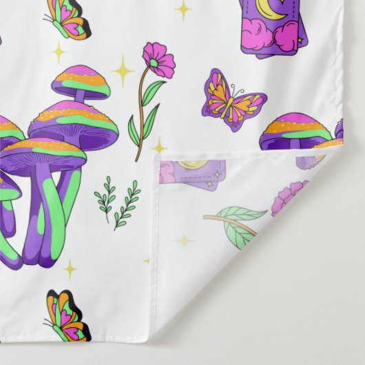 Tenture Fond vibrant psychédélique Tarot Champignon (Détail)