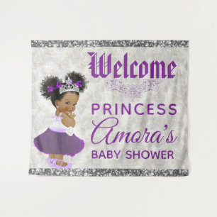Tenture Fond Violet et Argent de la Princesse Africaine Ro