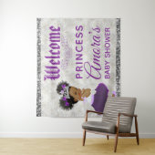 Tenture Fond violet et argent Princesse Africaine Royale (En situation)
