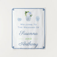 Fond virtuel de bienvenue pour mariage de style ch