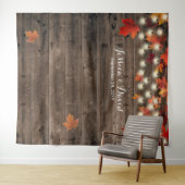 Tenture Fonds de mariage d'automne rustique avec feuilles (En situation (horizontale))