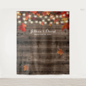 Tenture Fonds de mariage d'automne rustique avec feuilles (Devant)