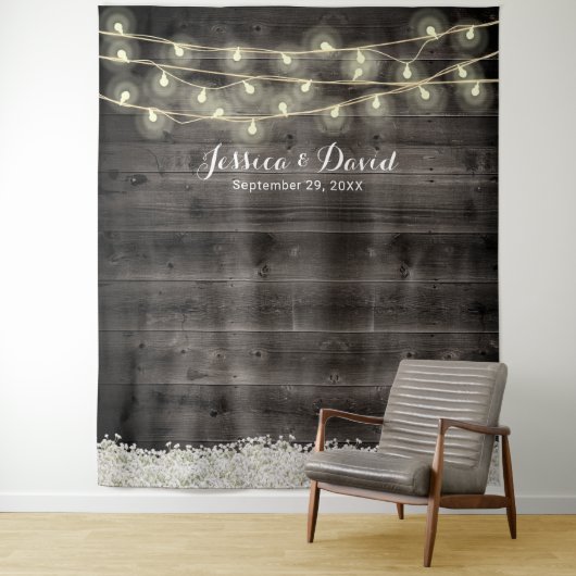 Tenture Fonds de mariage de grange de fleurs de respiratio (En situation)