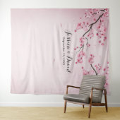 Tenture Fonds de mariage de printemps à l'aquarelle de fle (En situation (horizontale))