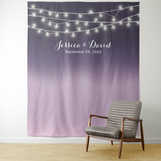 Tenture Fonds de mariage élégants ombrés violets (En situation)