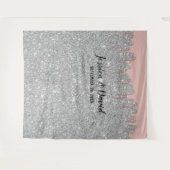 Tenture Fonds de mariage pailletés argent rose gold (Devant (Horizontal))