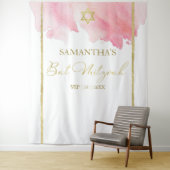 Tenture Fonds de toile aquarelle pour Bat Mitzvah | Abstra (En situation)