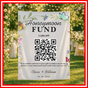Tenture Fonds de voyage de noces Floral Boho Wildflowers Q