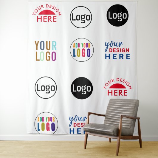 Tenture Fonds personnalisés avec logos pour événements à r (En situation)