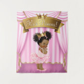 Tenture Fonds pour Baby Shower de Princesse Afro-Américain (Devant)
