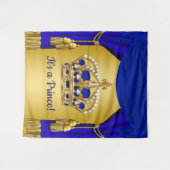 Tenture Fonds pour Baby Shower Prince Couronne (Devant (Horizontal))