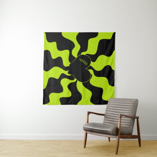 Tenture Fonte cardiaque - Vert citron (En situation (horizontale))