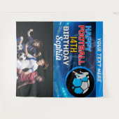 Tenture Football Anniversaire, Football Joueuse (Devant (Horizontal))