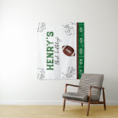 Tenture Football Birthday Fabric Arrière-plan (En situation)