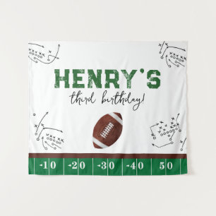 Tenture Football Birthday Fabric Arrière-plan