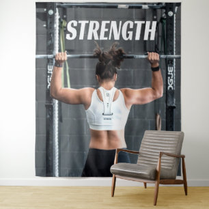 Tenture Force Fitness Femmes Musculation Motivationnel
