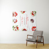 Tenture Forêt Aquarelle Rouge Champignon Shower de Bébé Ru (En situation (horizontale))