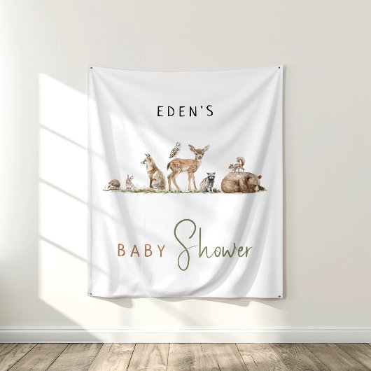 Tenture Forêt Bois Animaux Baby shower Contexte